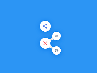 Daily UI #010 | Social Share blue button dailyui dribbble icon menu round share social symbols ui