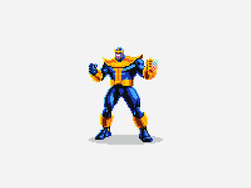 Pixel Thanos 8bit animation art avengers fan gif infinity war marvel minimal pixel pixel art thanos