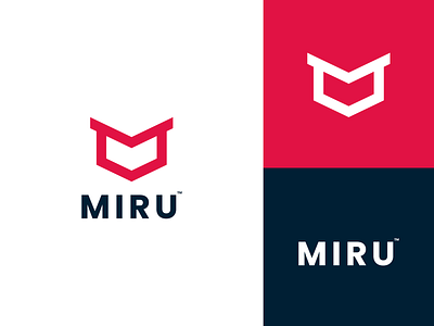 MIRU animal brand branding identity logo logotype m logo miru owl owl logo red simple