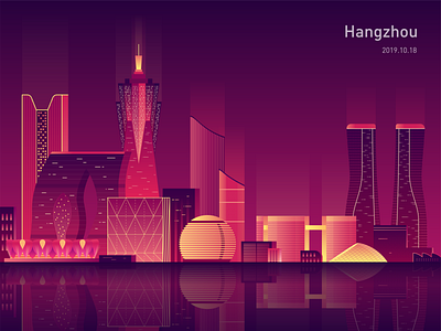 one night in hangzhou illustration design