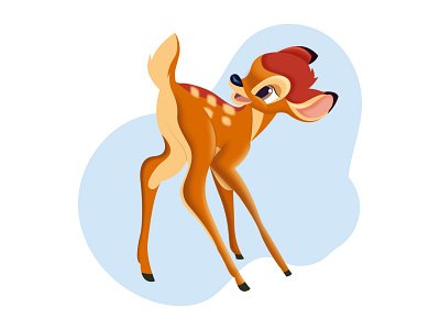 bambi adobe illustrator bambi cartoon cartoon character cartoon illustration cartoons deer disney fawn flat flat character flat illustration illustration vector vector illustration