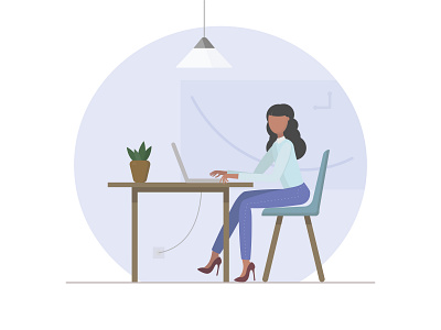 Office work chair flat flat illustration girl girl illustration illustration job notebook office office work vector vector illustration woman woman illustration women women in illustration