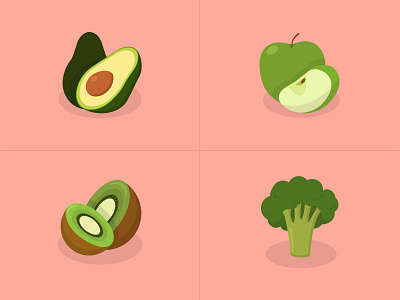 Healthy nutrition apple avocado broccoli flat flat illustration fruit illustration fruits fruits and vegetables online green apple illustration kiwi kiwifruit vector vector illustration vegan vegetable vegetables vegetarian veggies