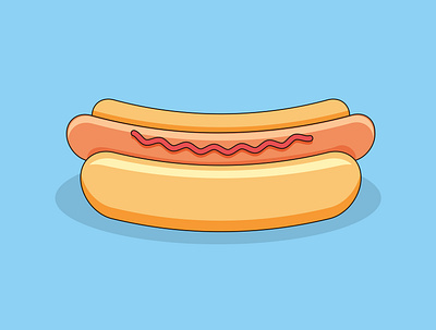 Hot dog fast food fastfood flat flat illustration food food illustration hot dog hotdog hotdogs illustration sausage street food vector vector illustration