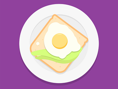 Toast with egg avocado breakfast egg eggs flat flat illustration food illustration toast toaster vector vector illustration