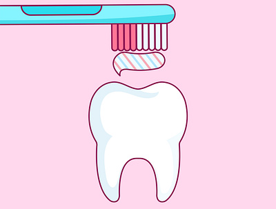 Everyone has to brush their teeth! dental dental care dentist dentists flat flat illustration illustration teeth tooth tooth paste toothbrush vector vector illustration