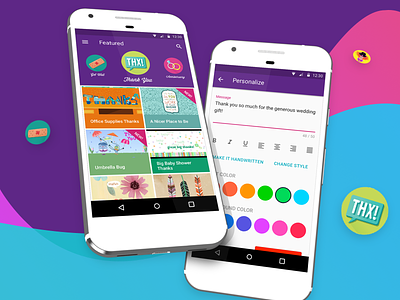 Hallmark android app cards colorful editor enterprise fun google hallmark material design modern ui design