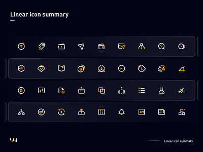 Linear icon summary graphic design ui