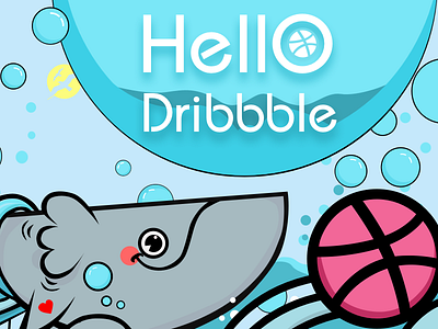Hello Dribbble design little dolphin visual