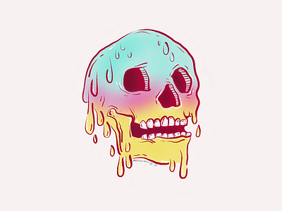 STAY DIPPED dipped illustration skull trippy