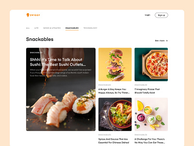 Food Blog food food app food blog sketch ui design ui ux