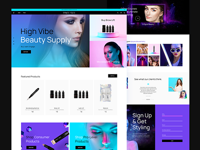 Cosmic Beauty eCommerce beauty beauty products brow brows cosmic galaxy neons space spacy ui user experience user interface design ux vibrant web design website