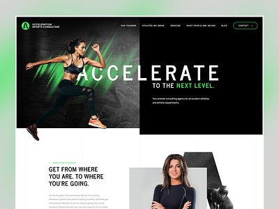 Sports Consulting action fast green jump movement neon neon green speed sports ui user experience user interface design ux web design website