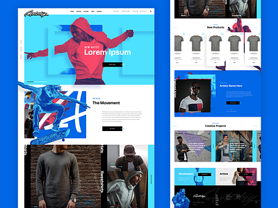 Hip Clothing eCommerce blue clothing duotone ecommerce hip music artists splash ui user experience user interface design ux vibrant web design website