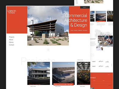 Commercial Architecture & Design architectural architecture clean design firm minimal orange projects ui user experience user interface user interface design ux web design website