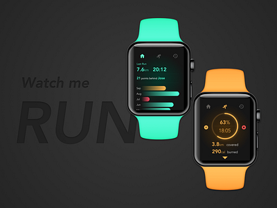 Apple Watch App for Running & Fitness app apple calorie concept fitness health imagination miles run ui ux watch