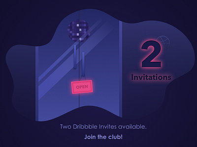 2 Dribbble Invites club debut design dribbble giveaway illustration invitation invites players