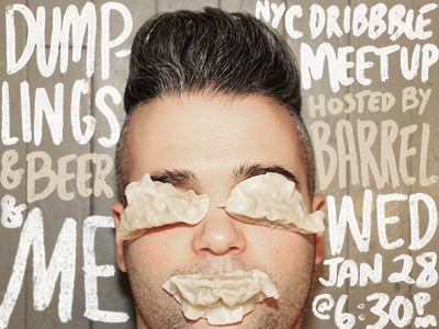 NYC Dribbble Meetup! beer dumplings me meet up nyc type