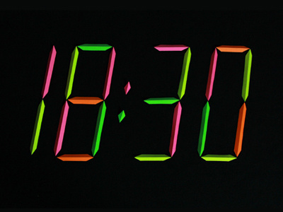 Project #16 custom font cut paper digital clock digital font font neon paper stop motion typography