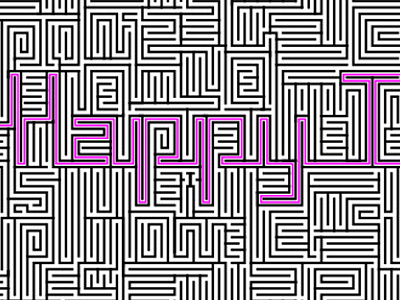 Project #25 black and white custom typography happy thanksgiving maze type thanksgiving trapped