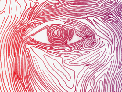 Project #28 eye fingerprints gradient illustration lines pattern self portrait texture