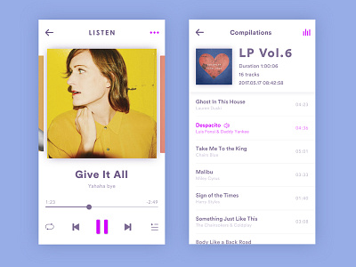 Music player app design music