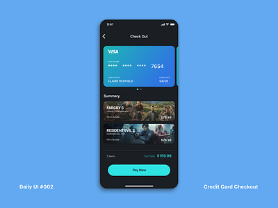 Daily UI #002 Credit Card Checkout app dailyui dailyui 002 interace ui