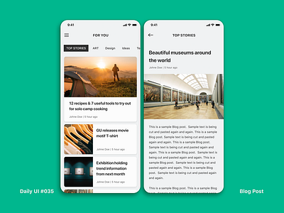Daily UI #035 Blog Post