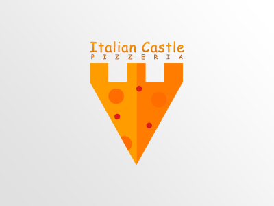 Italian Castle castle identity italia italian logo logotype orange pizza pizzeria restaurant yellow