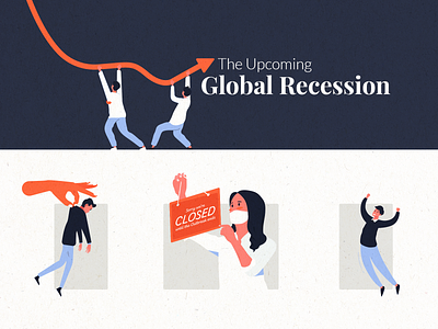 Global Recession characters chart economics illustraion infographic moodboard recession
