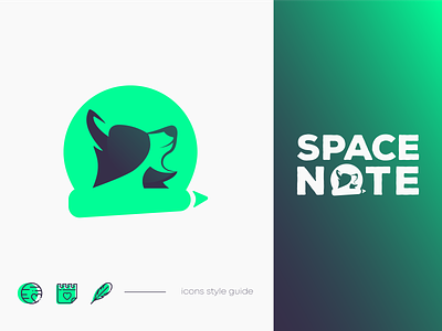 SpaceNote animal logo application logo color palette dog dog logo icon design logo space