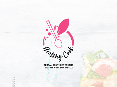 Healthy Cook Logo art branding design identity logo logotype pro professional script typography wordmark work