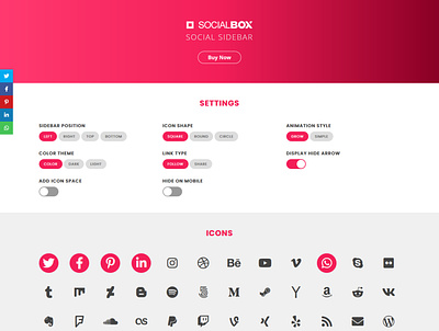 SocialBox - Social Sidebar animation athenastudio button css3 follow font icon navigation share sidebar social transition