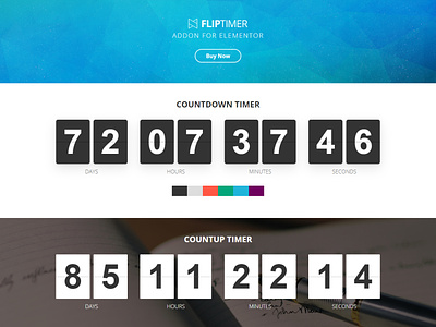FlipTimer - Addon for Elementor addon animation athenastudio countdown elementor fliptimer jquery multicolor plugin responsive timer wordpress