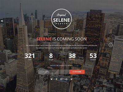 Selene - Responsive Coming Soon WordPress Plugin ajax athenastudio coming soon countdown timer image plugin responsive selene slideshow subscribe video wordpress