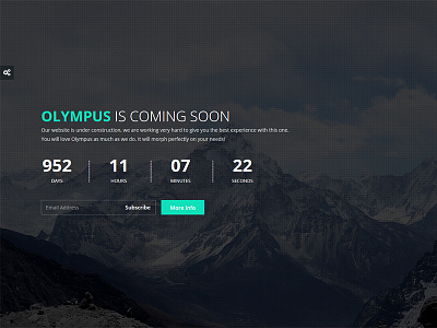 Olympus - Responsive Coming Soon Template ajax athenastudio comingsoon countdown image olympus php responsive retina slideshow subscribe theme