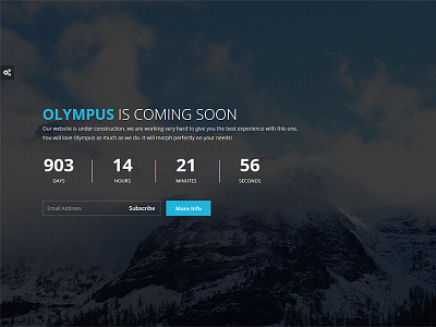 Olympus - Responsive Coming Soon WordPress Plugin ajax athenastudio comingsoon countdown image mailchimp map plugin responsive slide subscribe wordpress