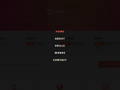 AirMenu - Responsive Fullscreen Navigation airmenu athenastudio blocks fullscreen hamburger horizontal menu navbar navigation responsive seo vertical