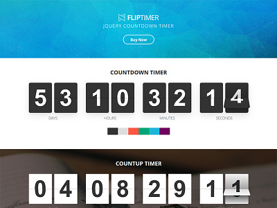 FlipTimer - jQuery Countdown Timer animation athenastudio countdown counter countup css flip jquery past plugin responsive timer