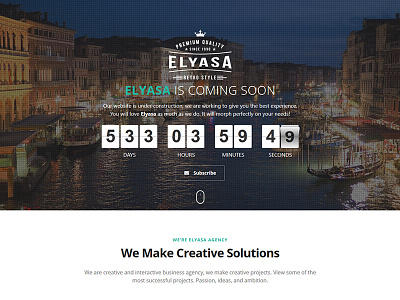 Elyasa - Responsive Coming Soon WordPress Plugin ajax athenastudio comingsoon contact countdown googlemaps image mailchimp plugin slide subscribe video