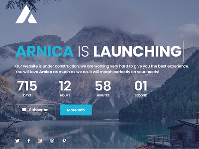 Arnica - Creative Coming Soon WordPress Plugin ajax athenastudio coming soon countdown google maps image mailchimp responsive slide subscribe under construction video