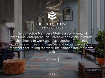 Co-working / Co-living / members club website design coliving coworking logo membership website concept website design
