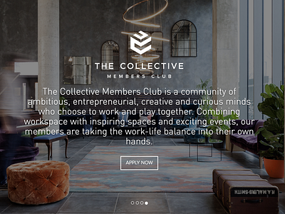 Co-working / Co-living / members club website design