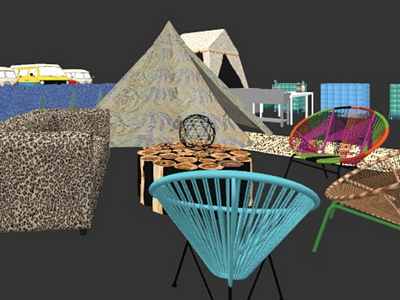 AfrikaBurn Dreamers Camp chill area 2020 3d interior design rendering