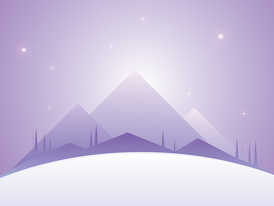 Christmas Card Season christmas card gradients illustration layers mountain stars tree
