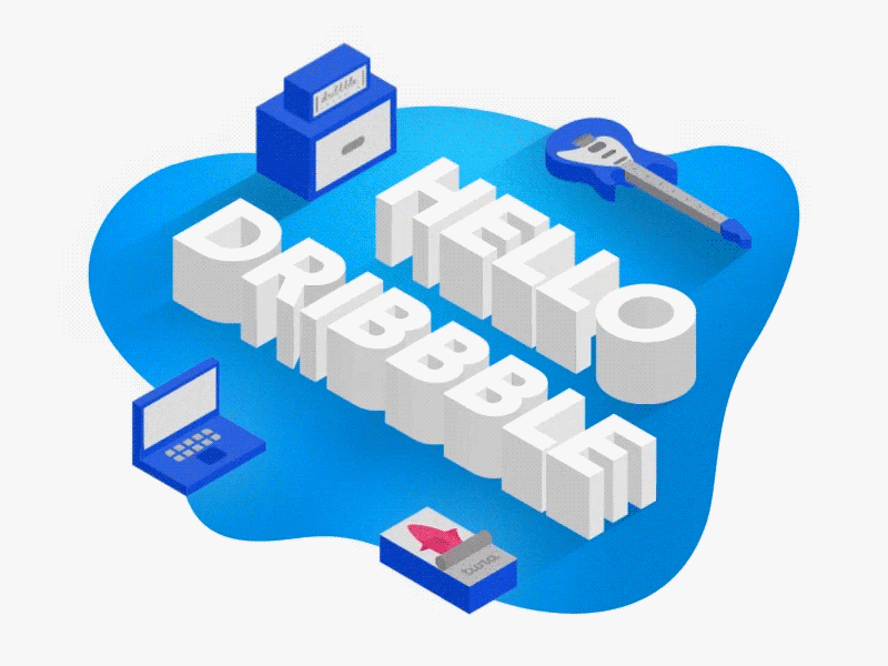 Hello Dribbble animation design illustration motion vector