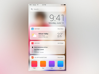 widget iOS 10 application creative design dribble ios10 iphone mobile ui uxdesign