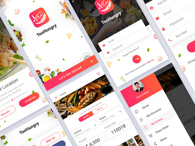 Food ordering app ui cards food smooth ui uiux ux white app