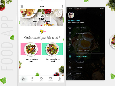 Food Ui app cards food smooth ui uiux ux white