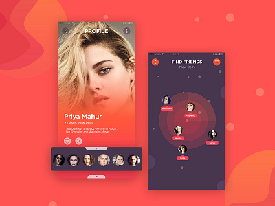 Dating app Ui android app design gradient ios picture profile search ui ux white